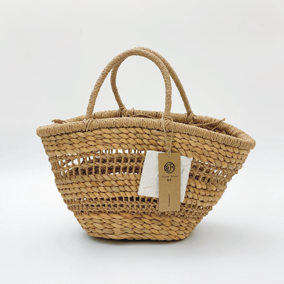 Handwoven French Straw Basket Bag, Hollow Woven Handbag, Boho Summer Beach Tote
