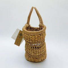 Handwoven French Straw Basket Bag, Hollow Woven Handbag, Boho Summer Beach Tote