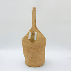 Handwoven Raffia Bucket Bag, Natural Straw Summer Beach Tote, Boho Lightweight Travel Bag