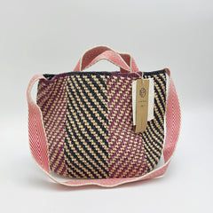 Raffia Stripe Tote Bag, Handwoven Crochet Shoulder Bag, Large Summer Vacation Underarm Bag, Color Block Beach Handbag, Gift for Her