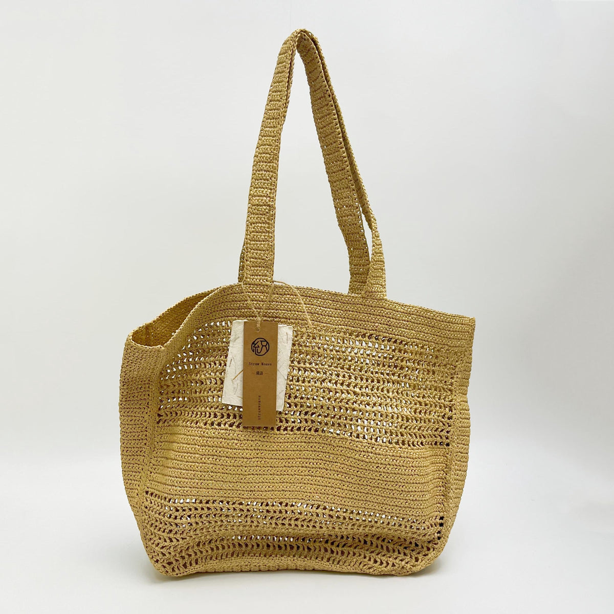 Raffia Hollow Tote Bag, Handwoven Straw Large Beach Bag, Woven Summer Vacation Shoulder Handbag for Women, Gift for Her