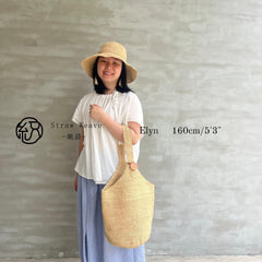 Handwoven Raffia Bucket Bag, Natural Straw Summer Beach Tote, Boho Lightweight Travel Bag