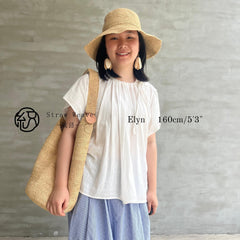Handwoven Raffia Bucket Bag, Natural Straw Summer Beach Tote, Boho Lightweight Travel Bag