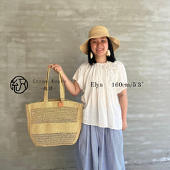 Raffia Hollow Tote Bag, Handwoven Straw Large Beach Bag, Woven Summer Vacation Shoulder Handbag for Women, Gift for Her