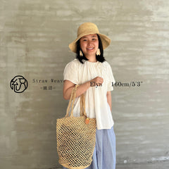 Raffia Hollow Woven Shoulder Bag, Handwoven Straw Tote Handbag, Summer Beach Vacation Purse for Women, Gift for Her