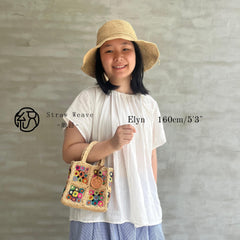 Raffia Floral Clutch Bag, Handwoven Straw Small Handbag, Color Flower Coin Purse, Summer Beach Mini Bag, Gift for Her