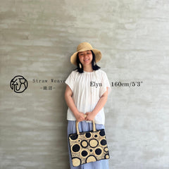 Raffia Polka Dot Woven Bag, Handwoven Straw Shoulder Handbag, Color Block Boho Tote Bag, Ethnic Style Summer Bag, Gift for Her