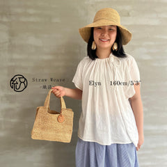 Handwoven Raffia Tote Bag, Woven Handbag,  Minimalist Summer Beach Bag, Casual Vacation Travel Bag for Women, Gift for Her