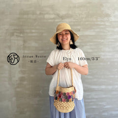 Handwoven Raffia Flower Bucket Bag, Crochet Straw Beach Purse, Boho Summer Vacation Style