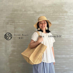 Handwoven Minimalist Raffia Tote Bag, Natural Straw Beach Shoulder Bag, Boho Summer Vacation Style
