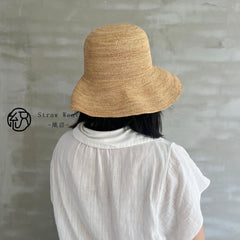 Raffia Daisy Straw, Handwoven Wide Brim Sun, Boho Summer Vacation Womens Hat