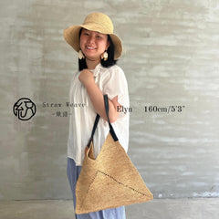 French Raffia Triangle Shoulder Bag, Handwoven Hollow Straw Tote Bag, Large Beach Vacation Woven Handbag for Women, Gift for Her