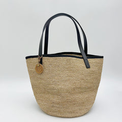 Large Raffia Tote Bag, Handwoven Straw Shoulder Handbag, Minimalist Woven Beach Bag, Summer Vacation Casual Tote for Women, Gift for Her