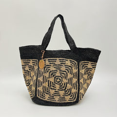 French Color Block Raffia Square Tote Bag, Handwoven Crochet Straw Shoulder Handbag, Beach Vacation Woven Purse for Women, Gift for Her