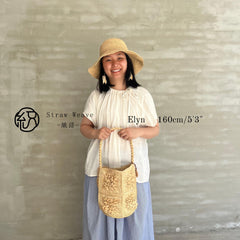 Handwoven Raffia Flower Bucket Bag, 3D Crochet Straw Purse, Boho Summer Vacation Shoulder Bag