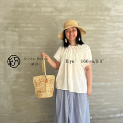 Handwoven Raffia Flower Bucket Bag, 3D Crochet Straw Purse, Boho Summer Vacation Shoulder Bag