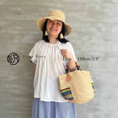 Handwoven Colorblock Striped Raffia Tote Bag a?? Large Designer-Style Summer Beach Shoulder Bag