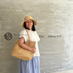 Handwoven Raffia Tote Bag, Natural Straw Beach Shoulder Bag, Boho Coastal Style