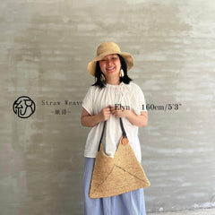 French Raffia Triangle Shoulder Bag, Handwoven Hollow Straw Tote Bag, Large Beach Vacation Woven Handbag for Women, Gift for Her