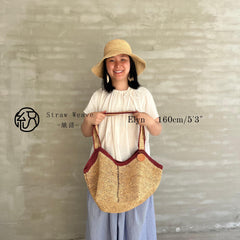 French Raffia Tote Bag,Handwoven Crochet Straw Shoulder Bag,Large Capacity Woven Handbag, Summer Beach Vacation Purse for Women,Gift for Her